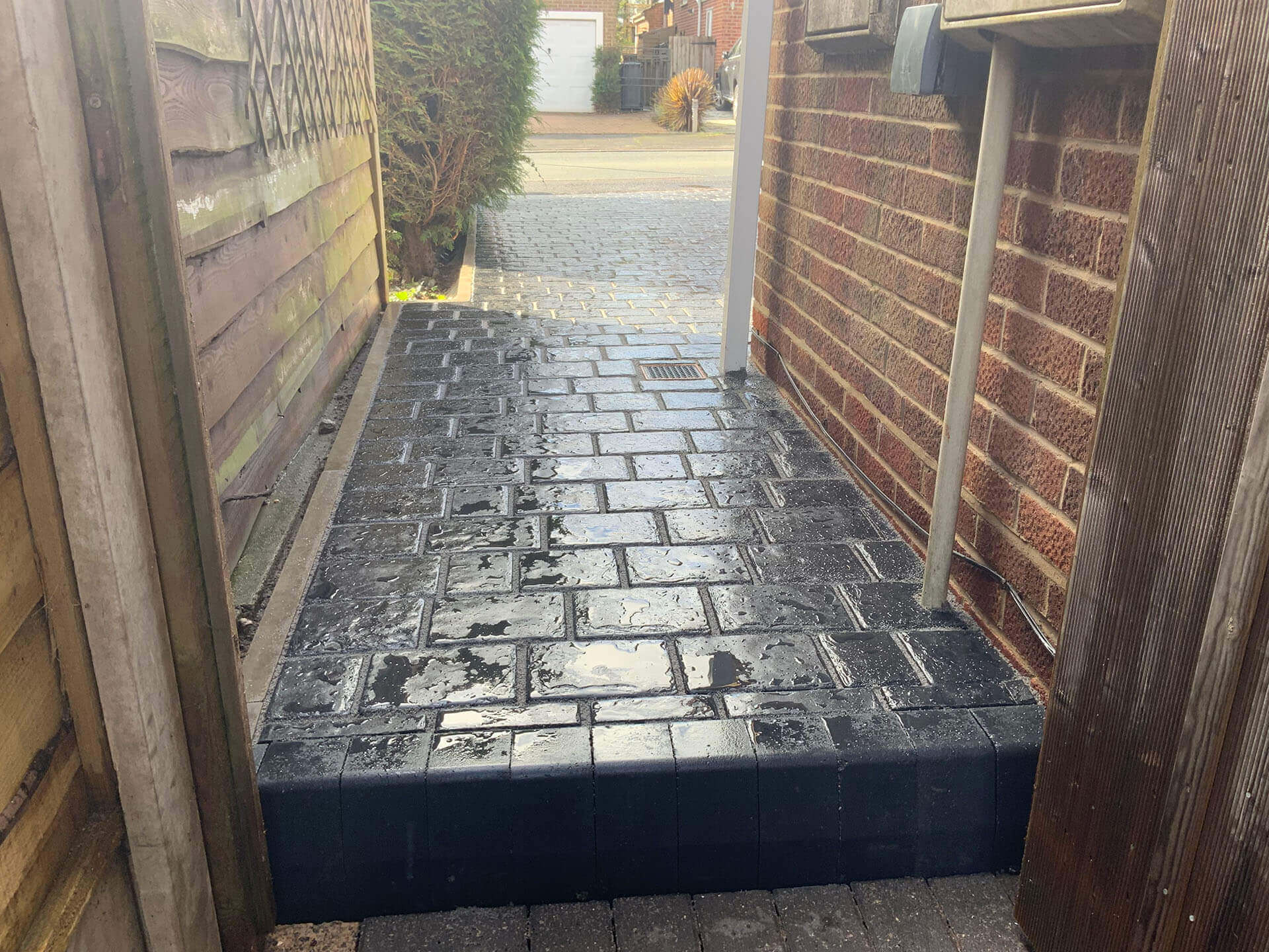 Side of property block paving